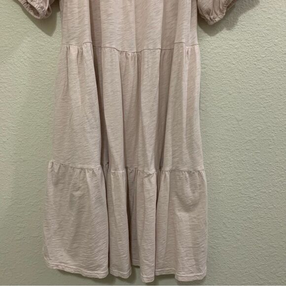 VELVET BY GRAHAM & SPENCER DRESS WOMENS SMALL BLUSH PINK BALOON SLEEVE TIERED. - Picture 6 of 16